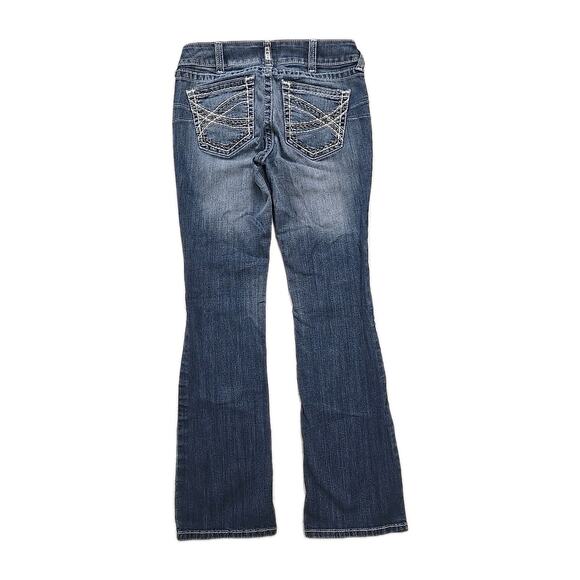Ariat REAL Womens Bootcut Marine Jeans Size 29R Mid-Rise Entwined Stretch Denim - Picture 2 of 12